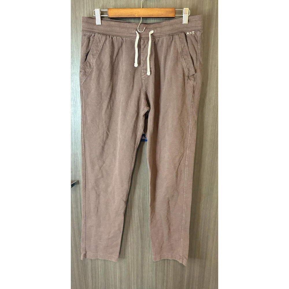 Abercrombie & Fitch Chino Pants Men's Medium Brown Flat-Front Drawstring Pockets